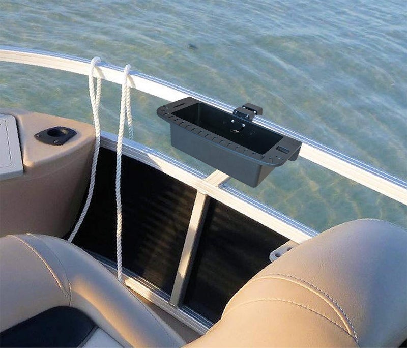 Brocraft Pontoon Boat Marine Caddy/Pontoon Boat Cockpit Organizer/Square Rail Boat Storage Box/Pontoon Boat Cup Holder - Image 5
